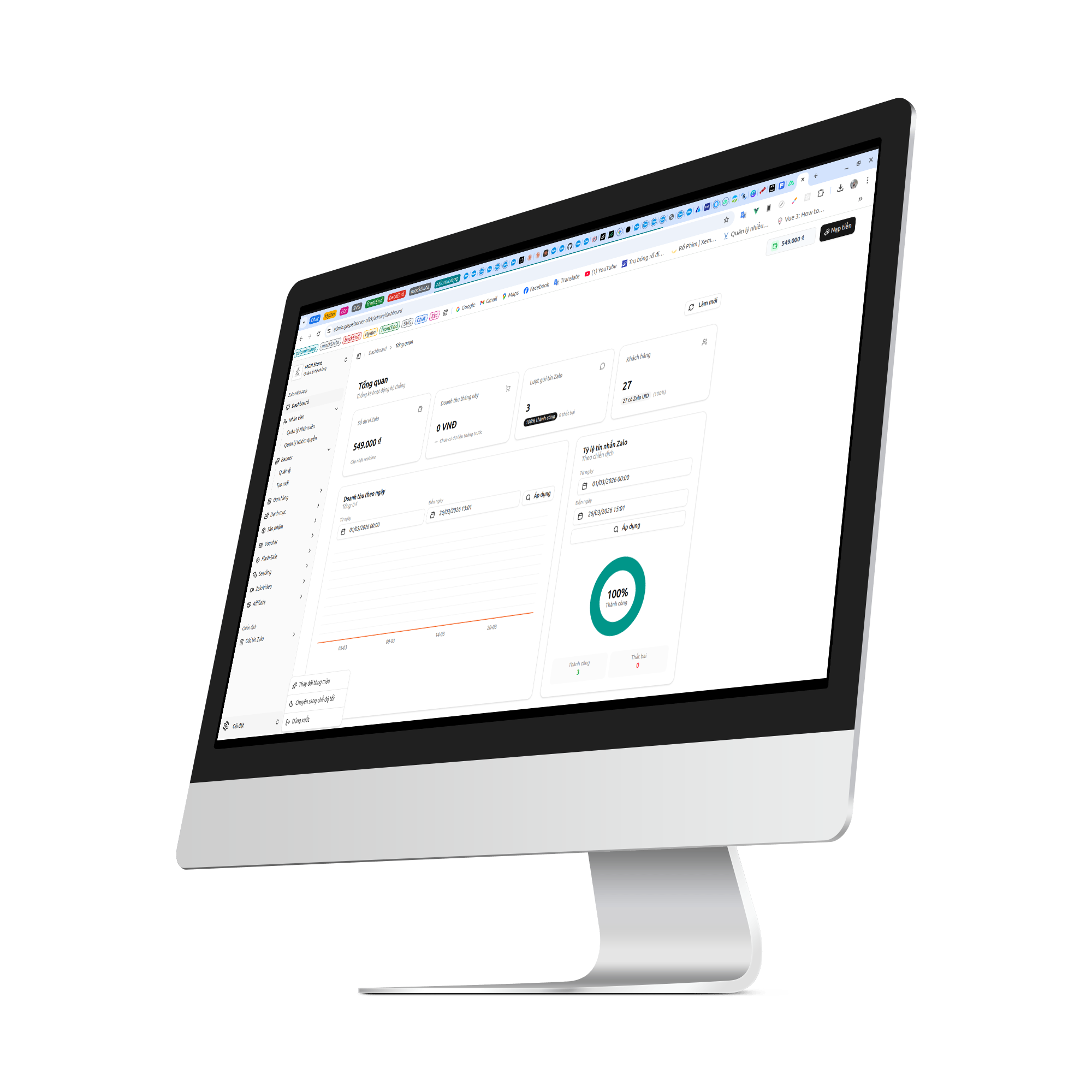 Zalo Mini-App dashboard
