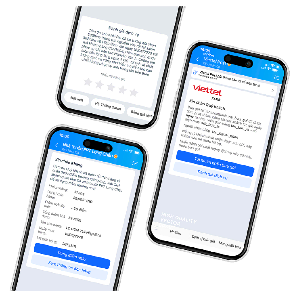 Giao diện tin nhắn Zalo Template